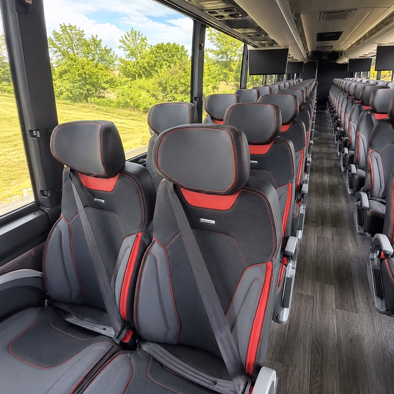 56 passenger charter bus interior