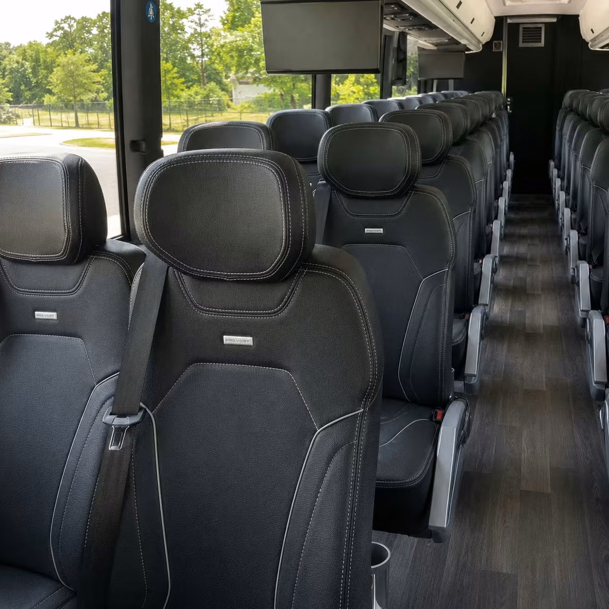 grand prairie charter bus interior