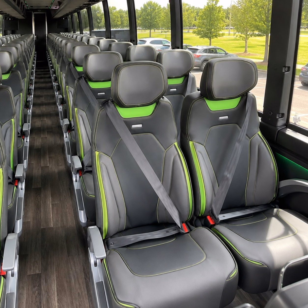 grand prairie charter bus rental interior